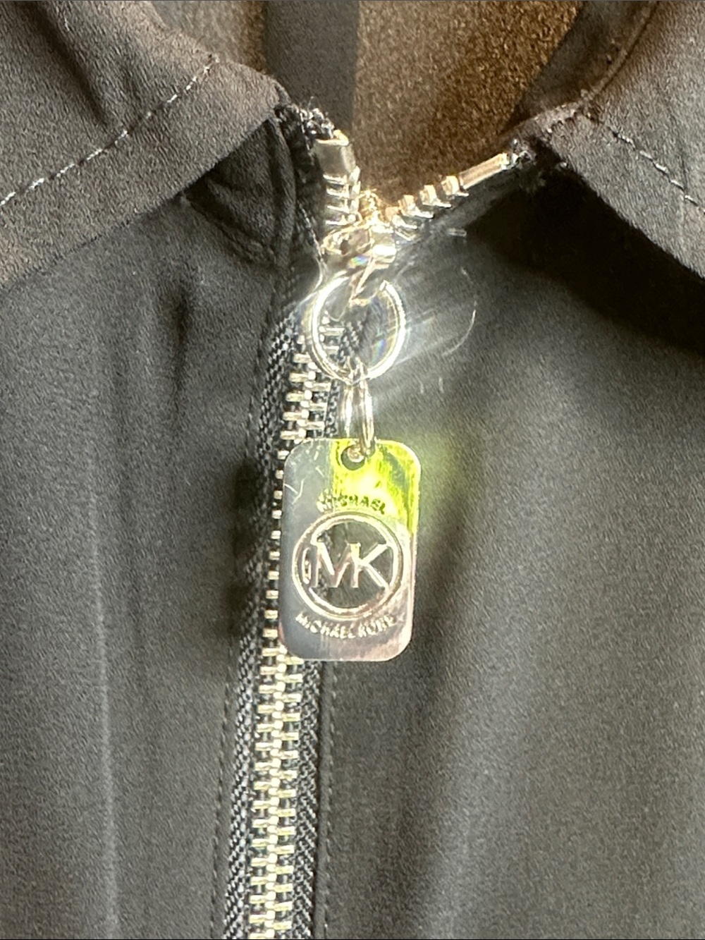 EUC MICHAEL Michael Kors Black Coat with Cream Label, L - Picture 3 of 9
